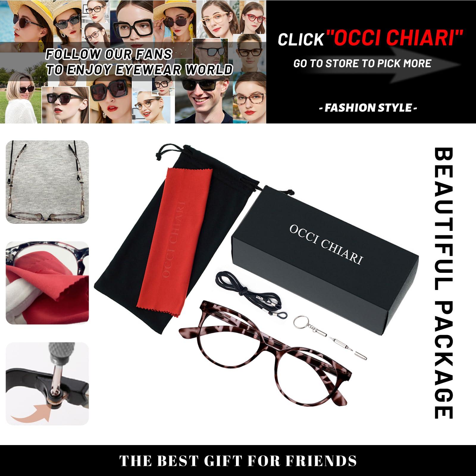 OCCI CHIARI OCCI CHIARI Bifocal Reading Glasses with Clear Top,Blue Light Blocking Readers Women 1.0 1.5 2.0 2.5 3.0 3.5(300+ Demi)