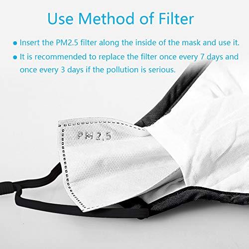 Sanfiland 100 PCS PM2.5 Activated Carbon Face Mask Filter for Adults, Replaceable Mouth Respirator Filter to Anti Haze Dustproof Air Pollution Germ