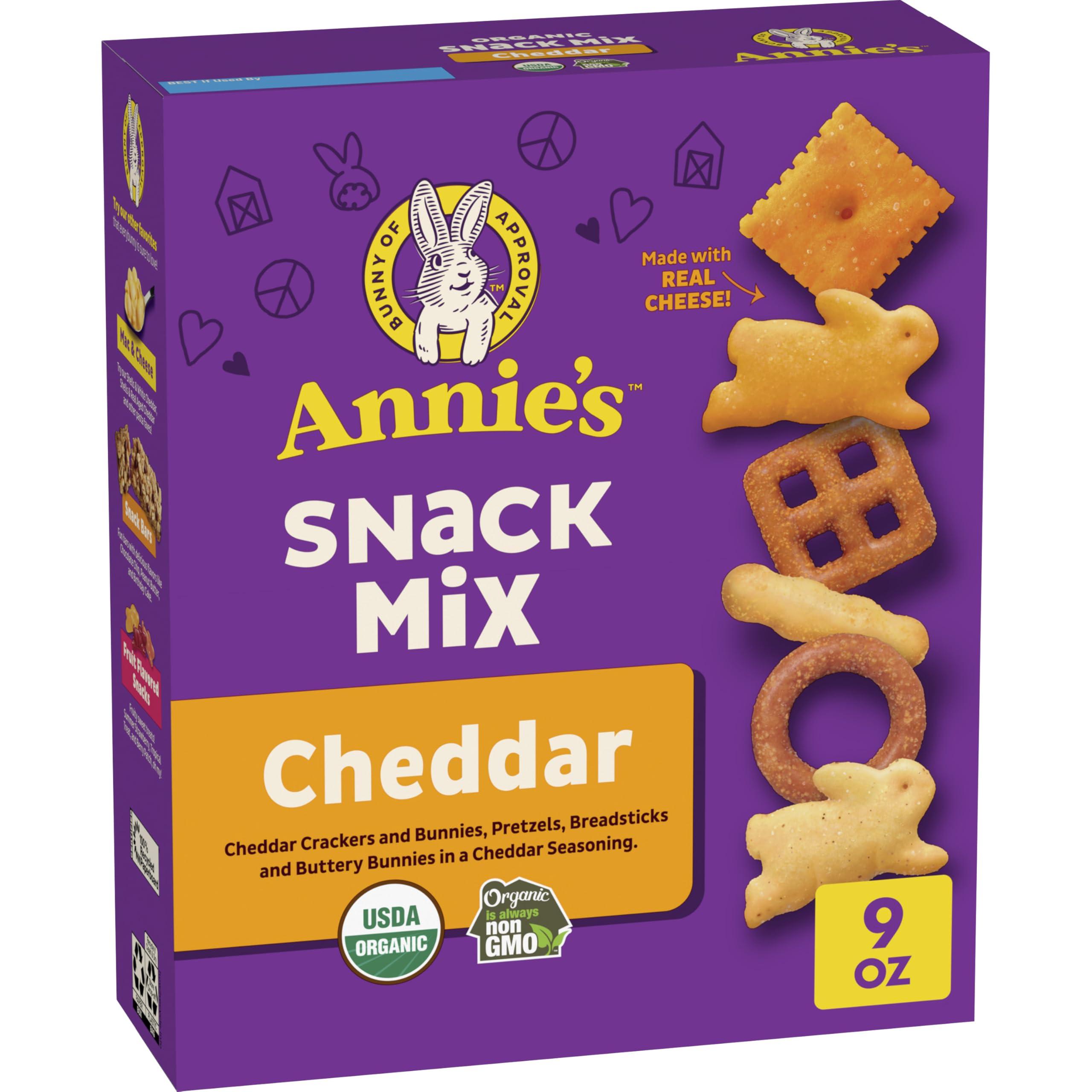 Annies Annie\'s Homegrown Organic Cheddar Snack Mix, Bunnies Cheddar, 9 Oz