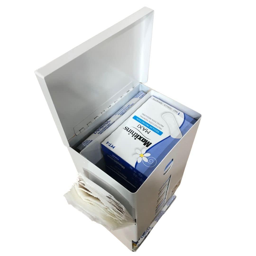 GG Golden Group INTERNATIONAL Tampon and pad Dispenser, Compact, Free Vending, White Steel Restroom Fixture