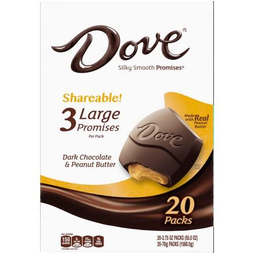 Dove DOVE Large PROMISES Dark Chocolate Peanut Butter Candy, 55 oz, 20 Packs per Carton