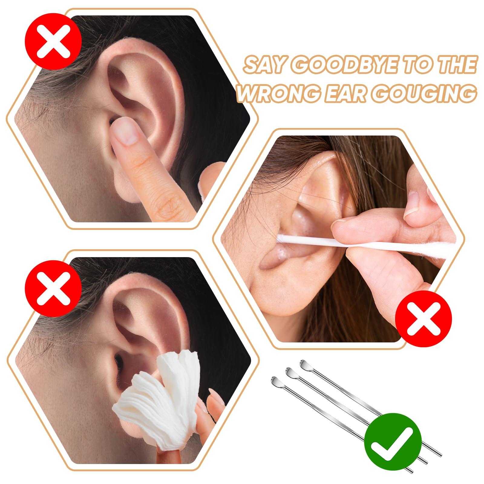 Trinkrittey 10 Pcs Metal Ear Cleaner Stainless Steel Ear Pick Portable Metal Earwax Curette Ear Cleaner Tool for Adult