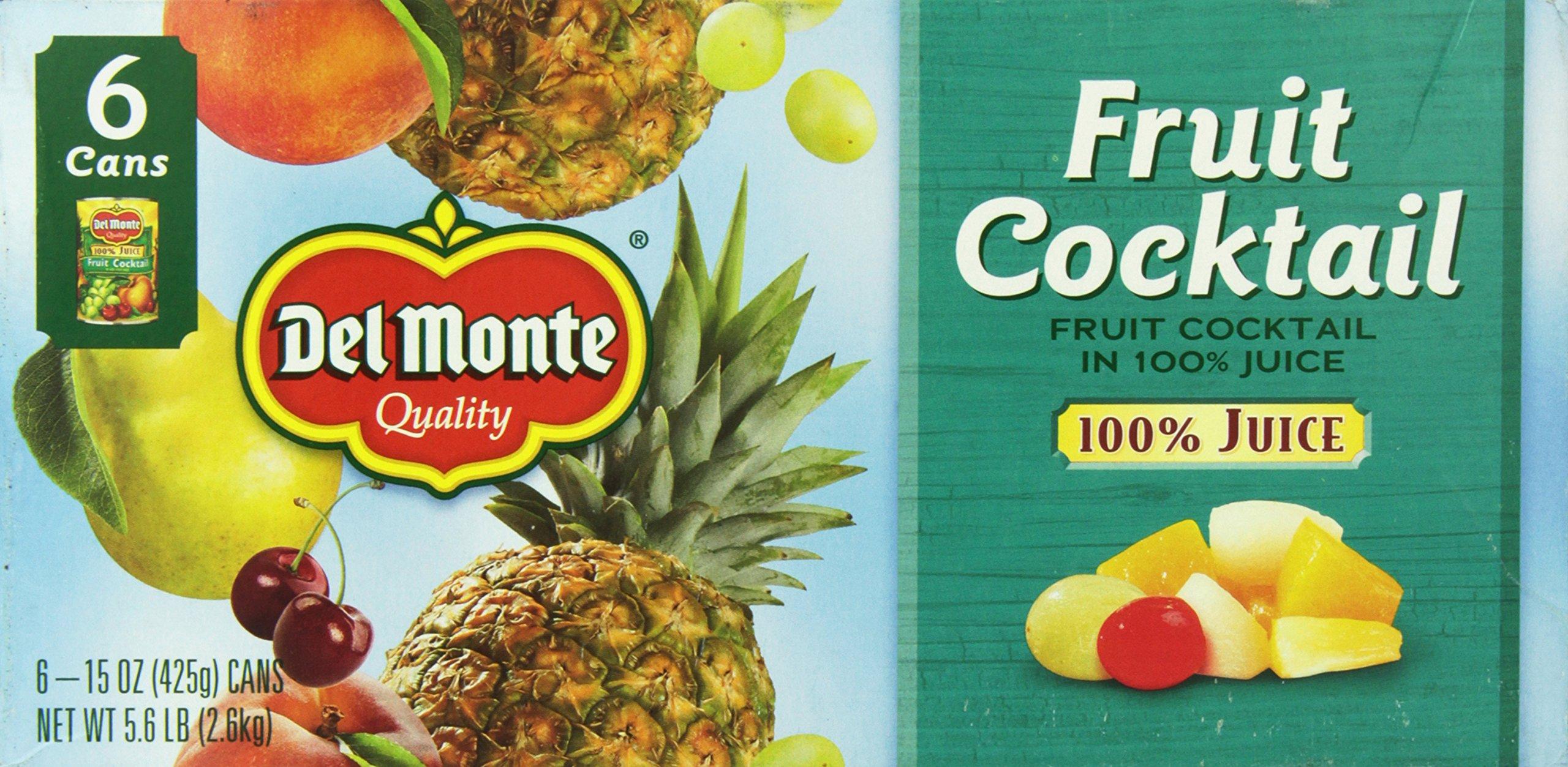 Del Monte Del Monte Canned Fruit Cocktail in 100% Fresh Juice, 15 Ounce (Pack of 6)