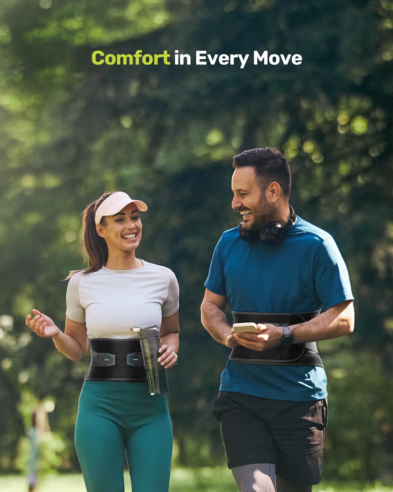 Rakiie Rakiie Back Brace for Lower Back Pain Women Men, Ergonomic Back Support Brace with Lumbar Pad, Adjustable Straps and Soft Breathable Mesh Fabric, Lumbar Back Support Belt Relief from Sciatica, Herniated Disc, Size M (Waist: 33.5\"-39.4\")