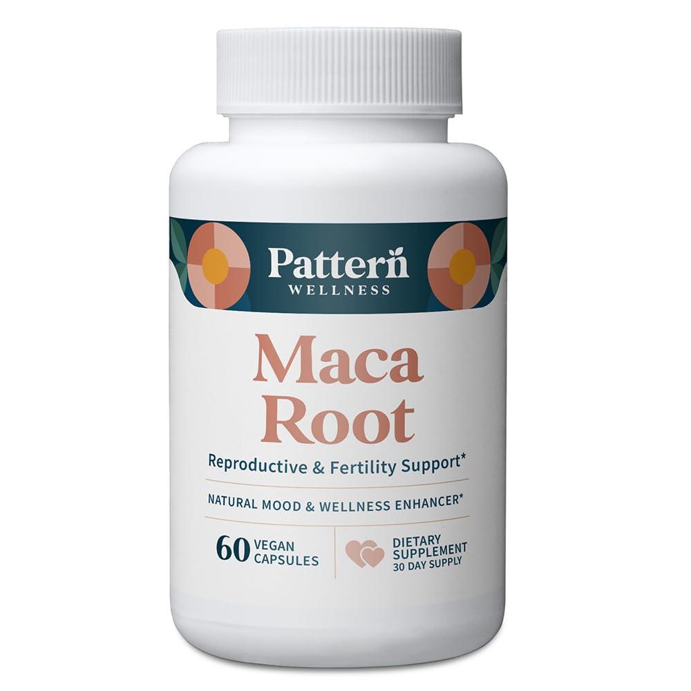 Pattern Wellness Pattern Wellness Maca Root for Men & Women - 10,000mg - Natural Mood & Wellness Enhancer - Unique Optimum Blend for Fertility, Reproductive & Whole Body Health - 60 Vegan Capsules