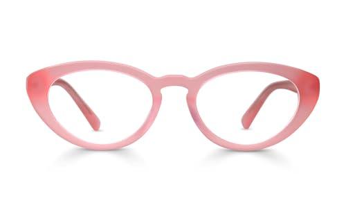 eyebobs eyebobs - Pinhead | Premium Reading Glasses for Men and Women | Cat-eye Frame for Wide Faces | Matte Pink, 4.00