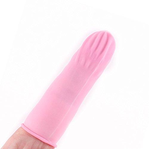 Aexit Aexit 100Pcs Finger Lab, Safety & Work Gloves Cots Protector Anti Static R-u-bber L-a-tex Finger Cots Cryogenic Gloves dispsle Pink