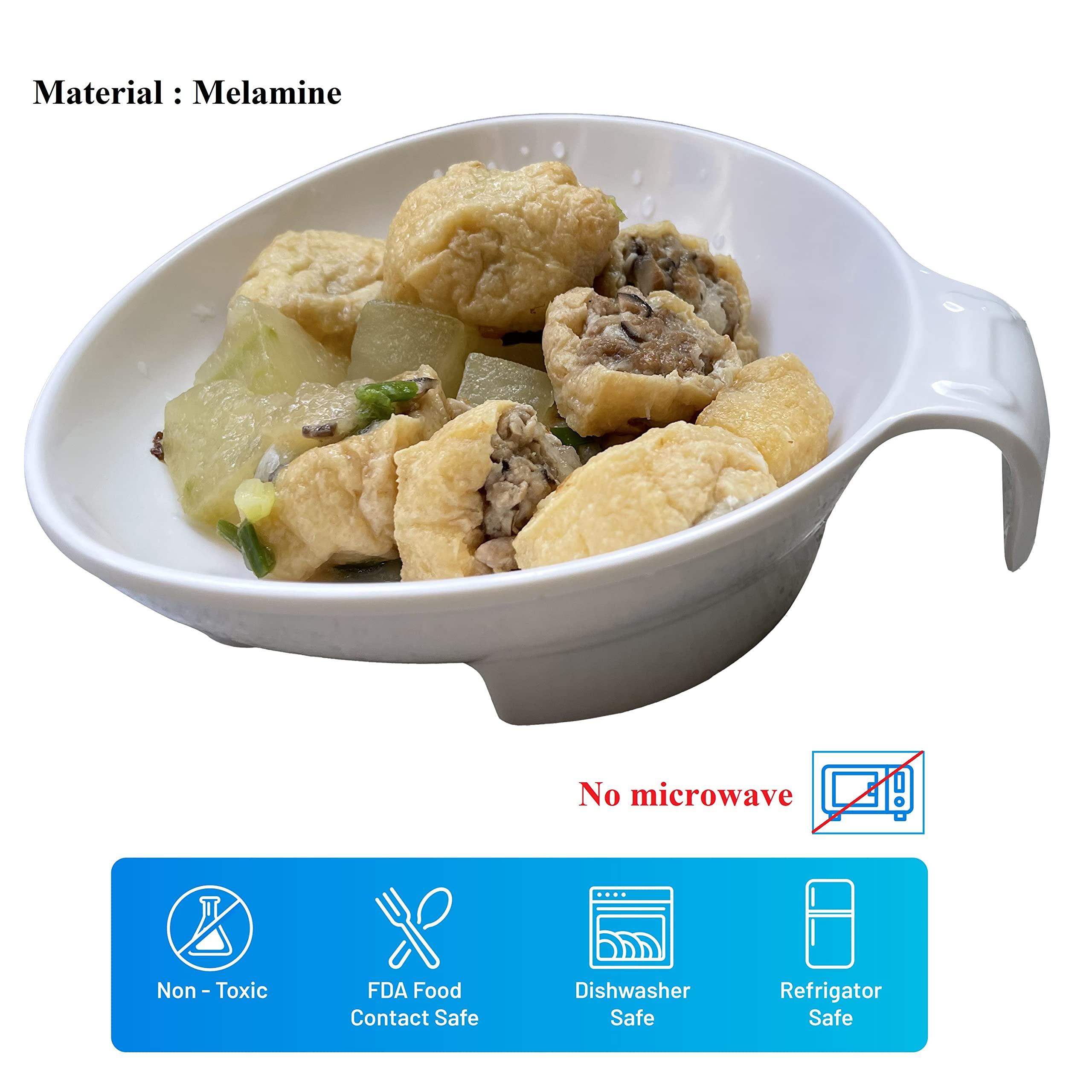 SENIOR ICARE Small Scoop Plates for Elderly - Assistive Dining Aid, One-Handed Adaptive Equipment, Non-Skid Bowls with Handles, Disabled Products for Adults, 6 inches by Senior ICare