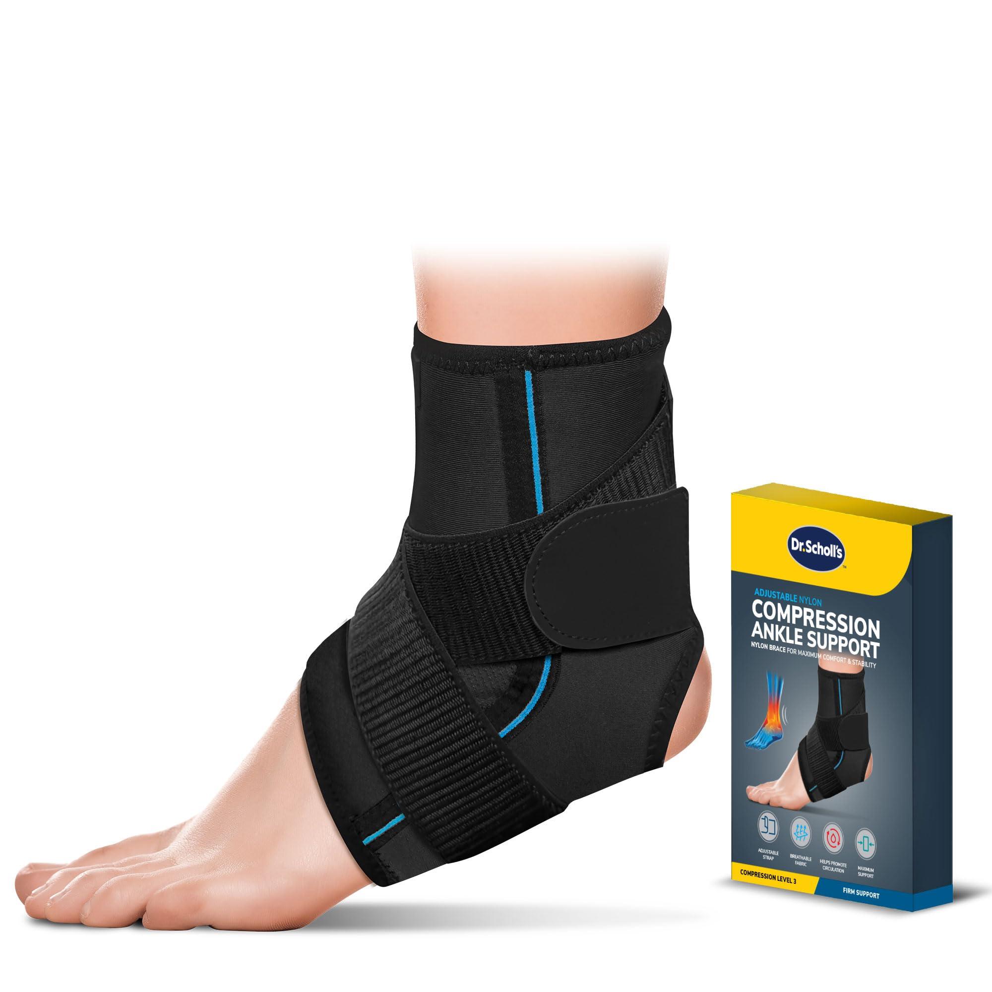 Dr. Scholl\'s Dr. Scholls Compression Ankle Support, Breathable Fabric, Open-Heel Design, Versatile Ankle Brace, Support, Great for Workouts and Sports (Size L/XL)