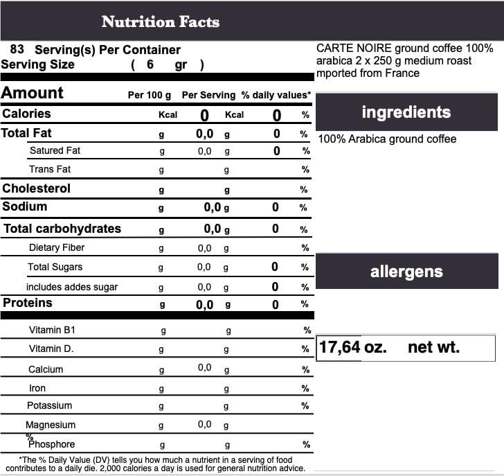 Carte Noire Carte Noire Ground Coffee, 8.8-Ounce Packages (Pack of 2)