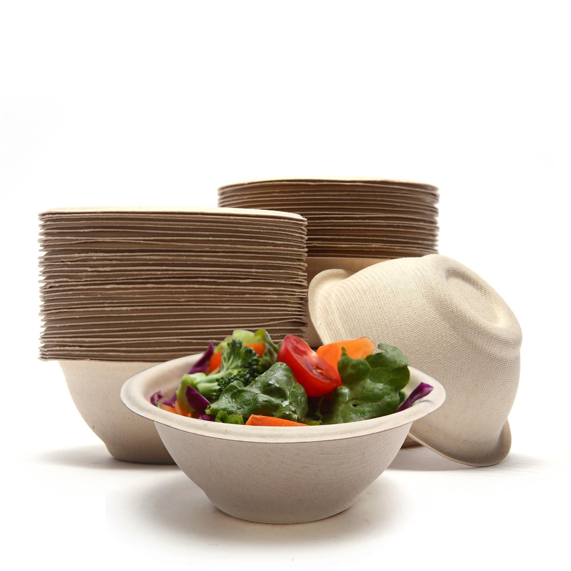 Homeyful Homeyful Disposable Paper Bowls - 100pack 8oz Compostable Paper Bowls- For Condiments, Ice Cream, Chili, Dessert and Chip Dips- Made of Natural Sugarcane Bagasse