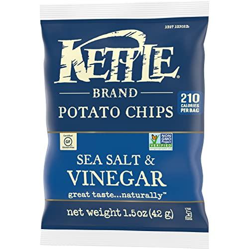 Kettle Brand Kettle Brand Potato Chips, Sea Salt & Vinegar Kettle Chips, Snack Bag, 1.5 Oz (Pack of 24)