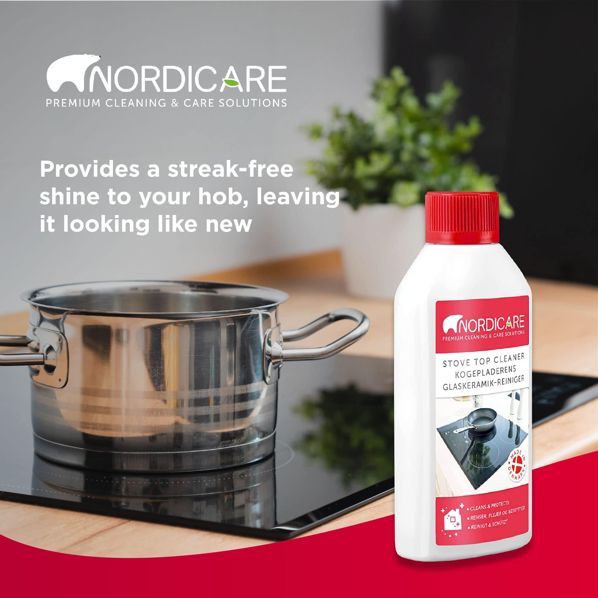 Nordicare Nordicare Stove Top Cleaner Glass Ceramic - Induction Cooktop Cleaner Polish And Protector For Everyday Use - No Scrubbing Pad Needed - Leaves Protective Film - Made In Denmark (16.9oz)