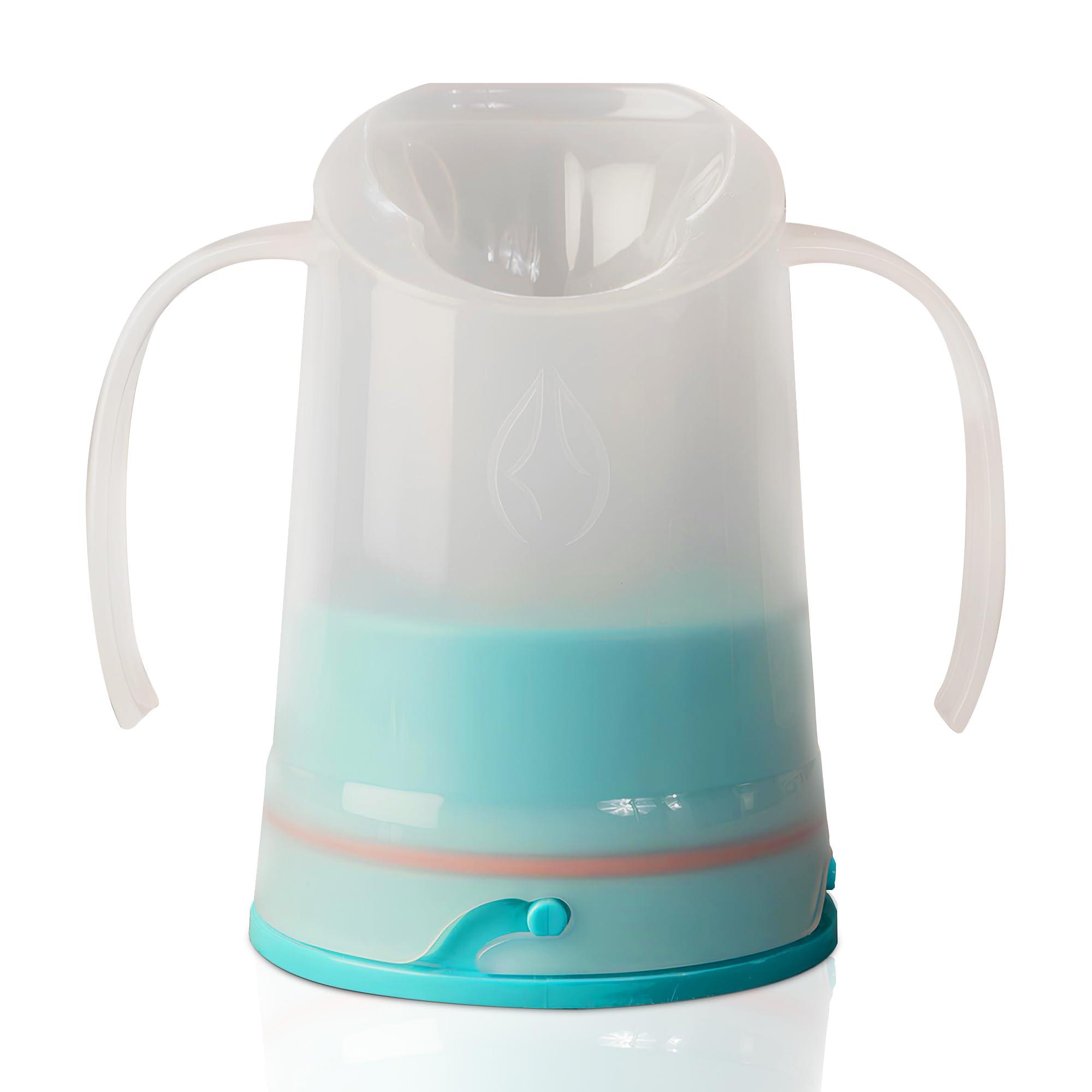 RiJe RiJe Petite Dysphagia Regulating Drinking Cup for Difficulty Swallowing Disorders (5 oz) Controlled Sips Cup Prevents Aspiration - 2 Handles for Secure Grip - Adjustable 4cc-12cc, Made in Canada