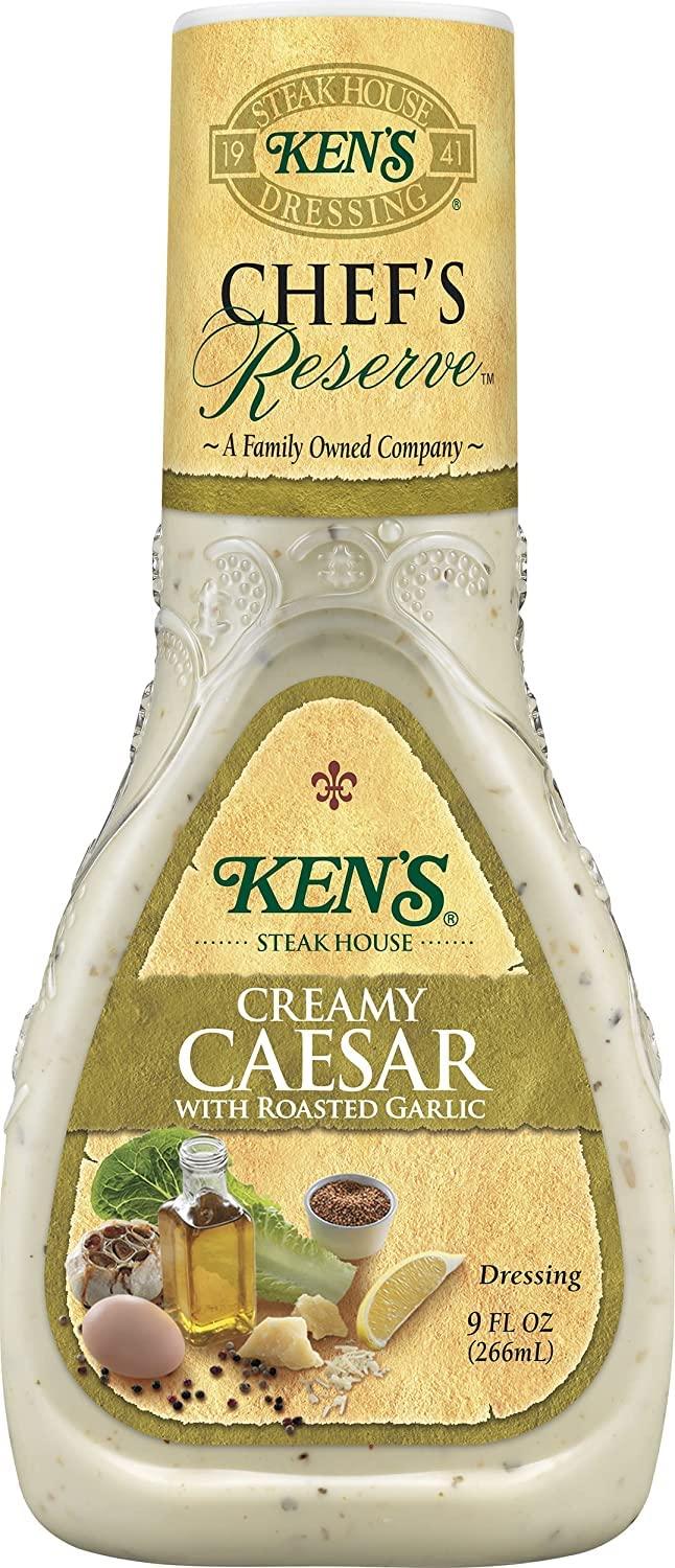 Ken's Steak House Ken's Steak House Chef's Reserve Creamy Caesar with Roasted Garlic Dressing (9 Fl Oz (Pack of 2))