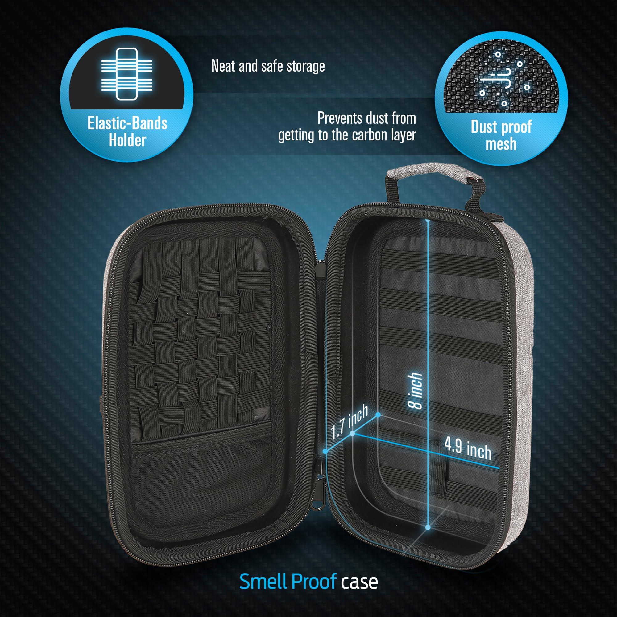 Epulse Epulse Smell Proof Box, Smell Proof Bag Case, Stash Containers, Small Lock Box, Vape Case, Pouch Travel, Smellproof Stash Bag for Accessories, Anti Smell Bags (8x6 in, Grey)