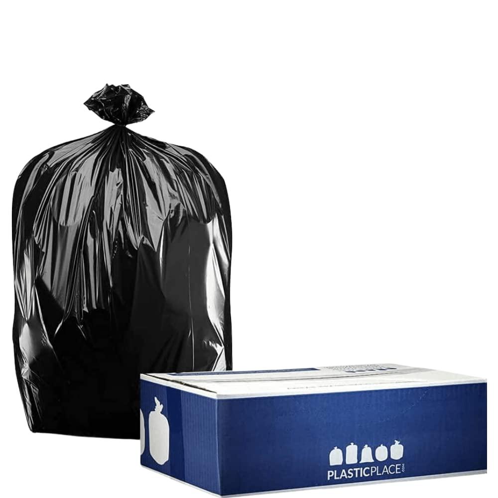 Plasticplace Plasticplace Heavy Duty Trash Bags: 40-45 Gallon Black Trash Bags, 1.5 Mil, 40\"x46\" Size, Heavy Duty Black Garbage Bags (100 Count)