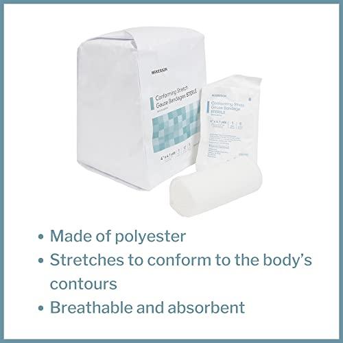 McKesson McKesson Conforming Stretch Gauze Bandages, Sterile, 4 in x 4 1/10 yd, 12 Count