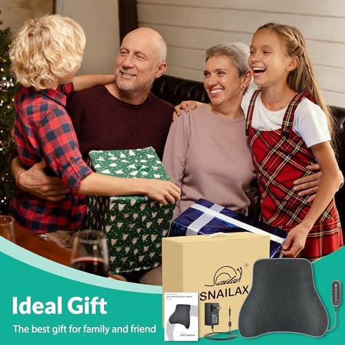 Snailax Snailax Heated Lumbar Support Pillow for Office Chair, Back Support Pillow for Car, Adjustable Heat and Vibration, Ergonomic Back Cushion, Improve Posture & Pain, Lower Back Massager,Gifts
