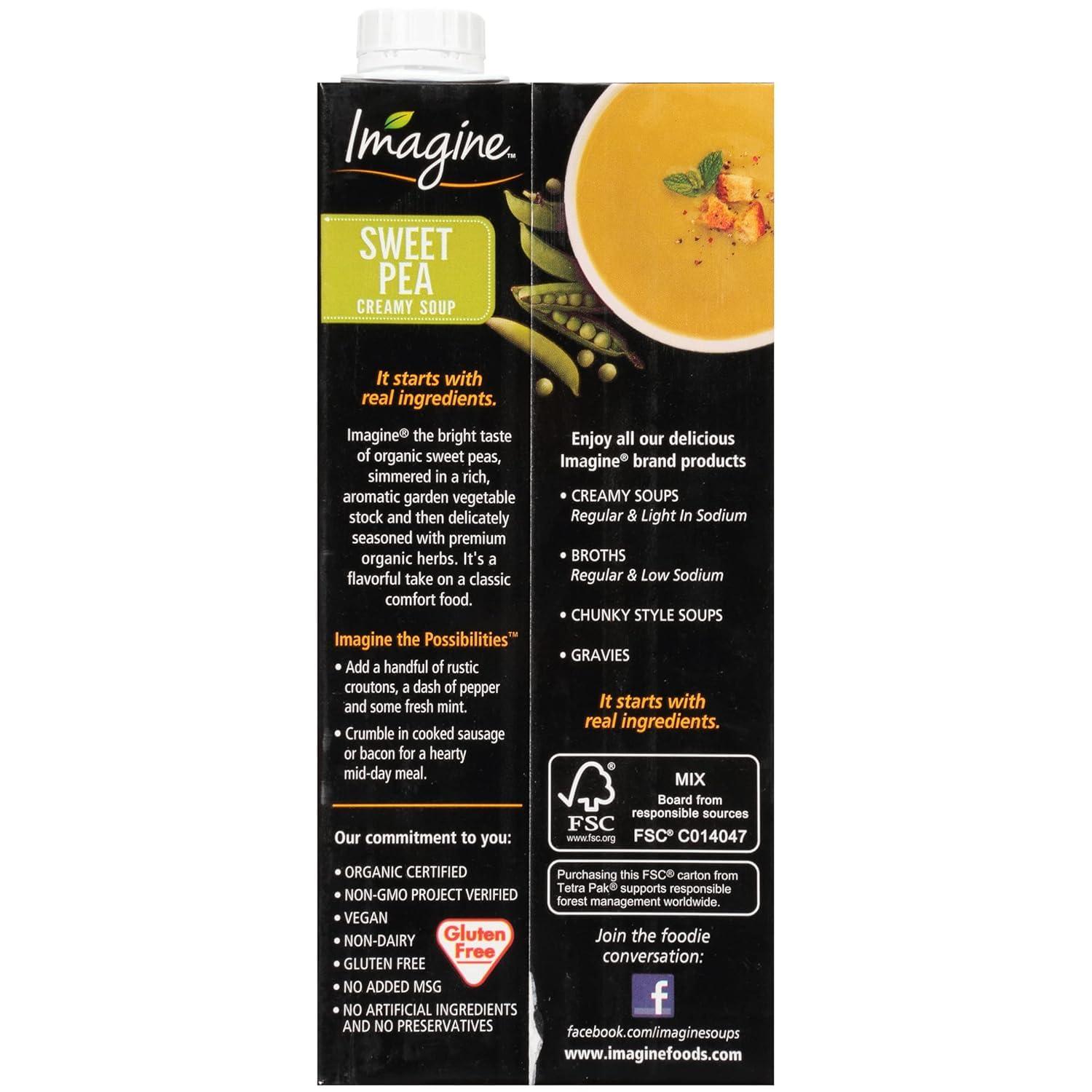 Imagine Imagine Organic Sweet Pea Creamy Soup 32 fl. Oz (Pack of 6)
