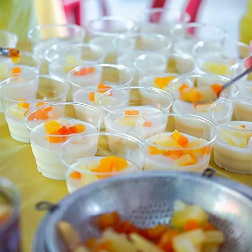 Coobbar Dessert Cups with Dome Lids,50 Pack Dessert Cups with Lids Plastic Dessert Cups, Disposable Party Cups Disposable Snack Bowls for Ice Cream, Cake, Fruit, Parfait, Pudding and Jello Shot (10 OZ)