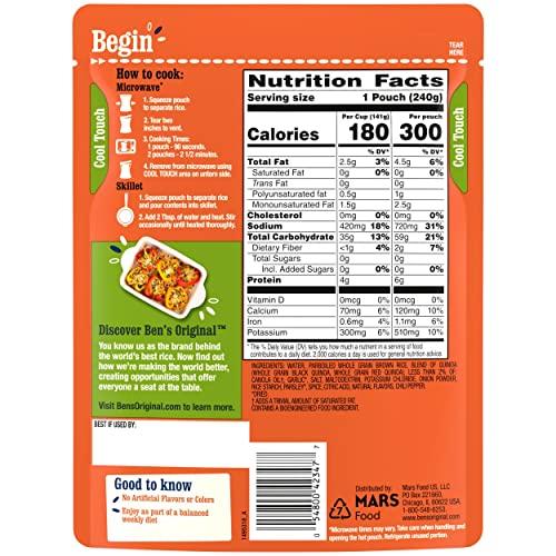 BEN'S ORIGINAL BEN'S ORIGINAL Ready Rice Whole Grain Medley Quinoa and Brown Flavored Rice, Easy Dinner Side, 8.5 OZ Pouch (Pack of 12)