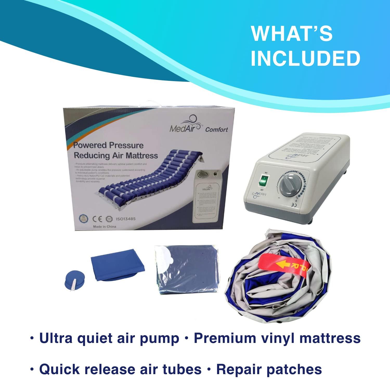 MedVance MedVance Comfort Alternating Air Pressure Mattress Pad with Ultra Quiet Alternating Pump (Mattress & Pump only) | Pressure Sore/Ulcer Prevention and Relief | Use on Medical, Hospital, or Standard Bed