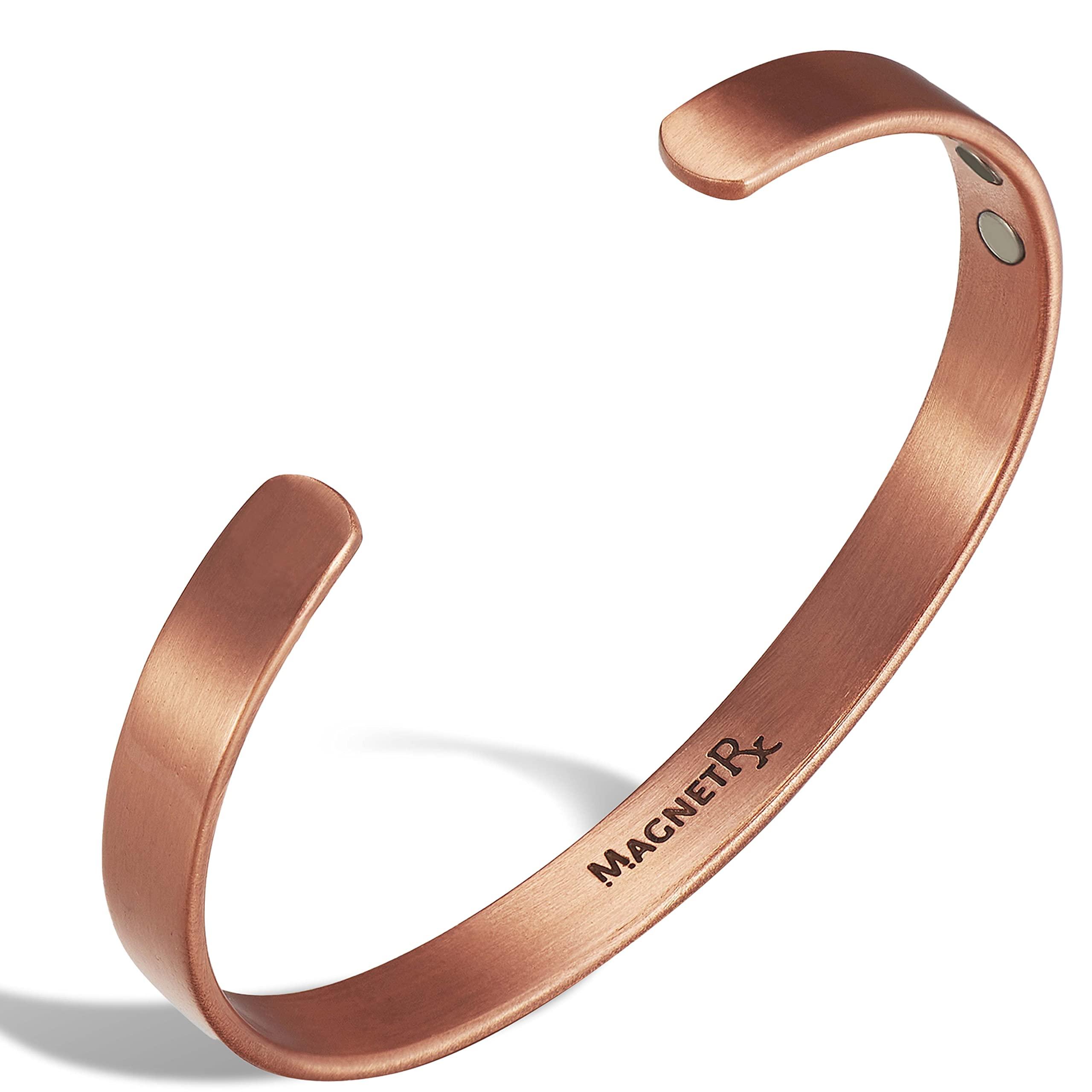 MagnetRX MagnetRX Magnetic Copper Bracelet Cuff Elegant Pure Copper Bangle Unisex Magnetic Copper Bracelets for Men & Women (Large)