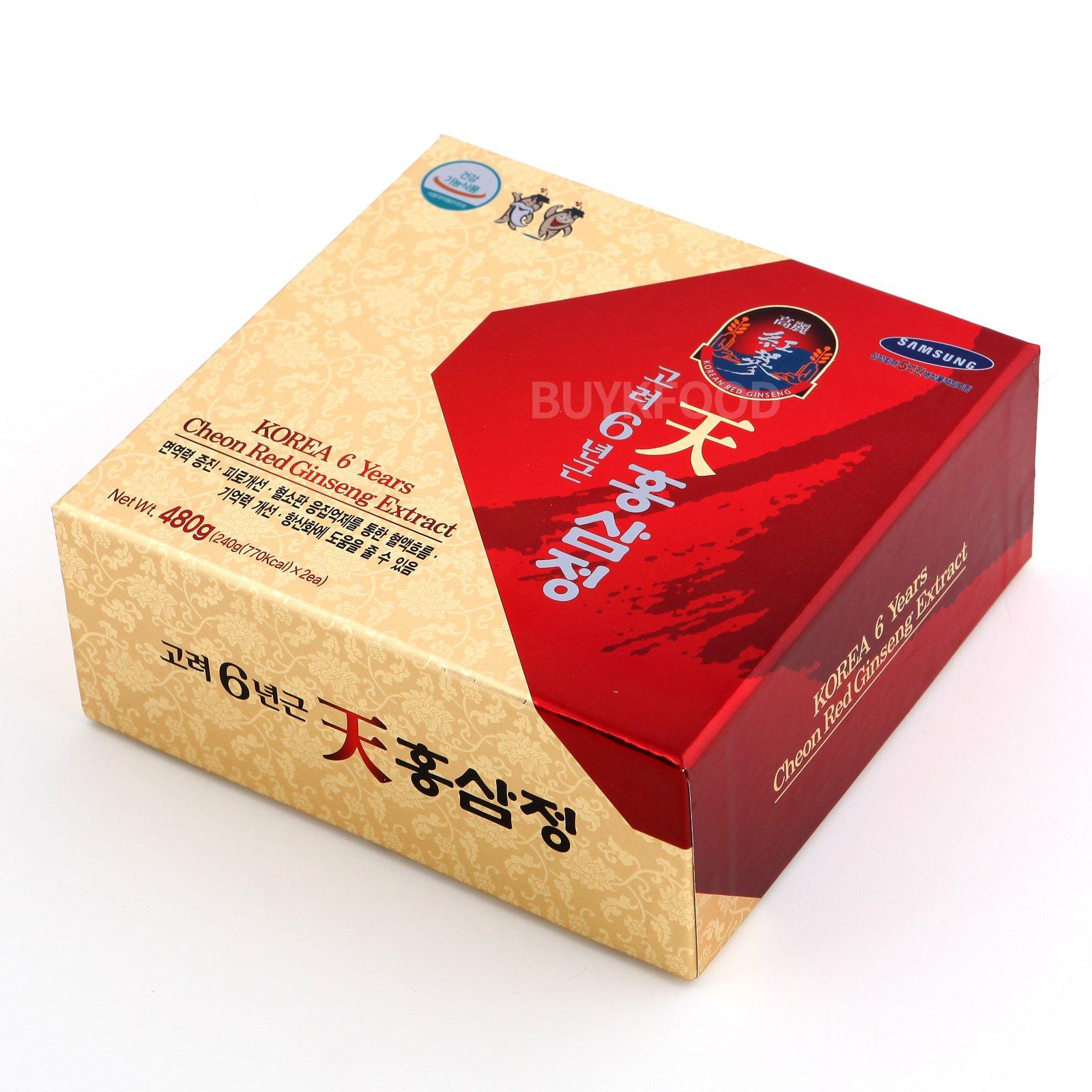 Cheon Hong Sam Jeong Korean 6years Root Red Ginseng Gold Extract, 240g(8.5oz) X 2ea, Saponin, Panaxs