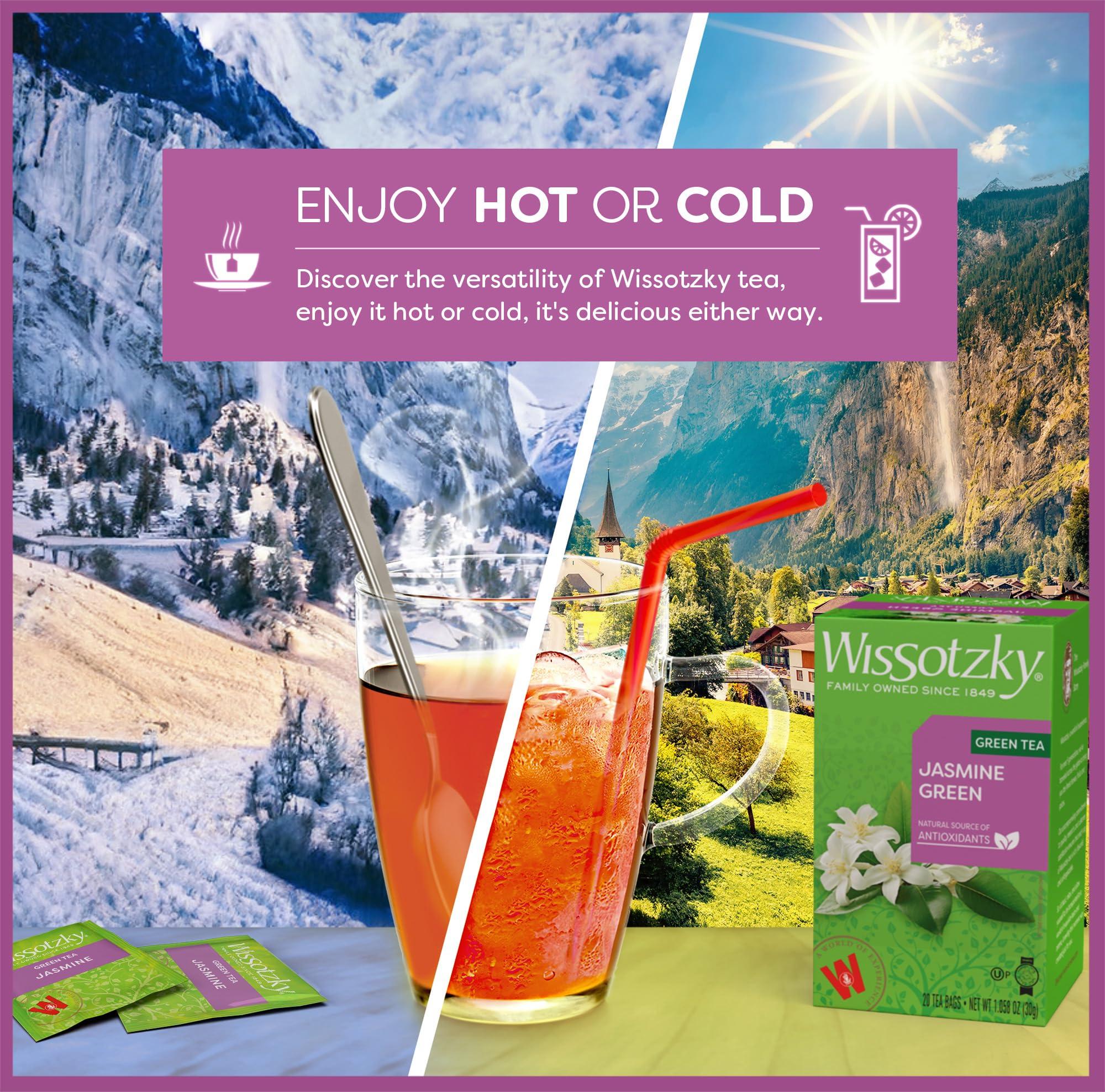 Wissotzky Tea Wissotzky Green Tea with Jasmine, 20 Tea Bags | Antioxidant Rich | Fragrant Green Tea Bags (1)