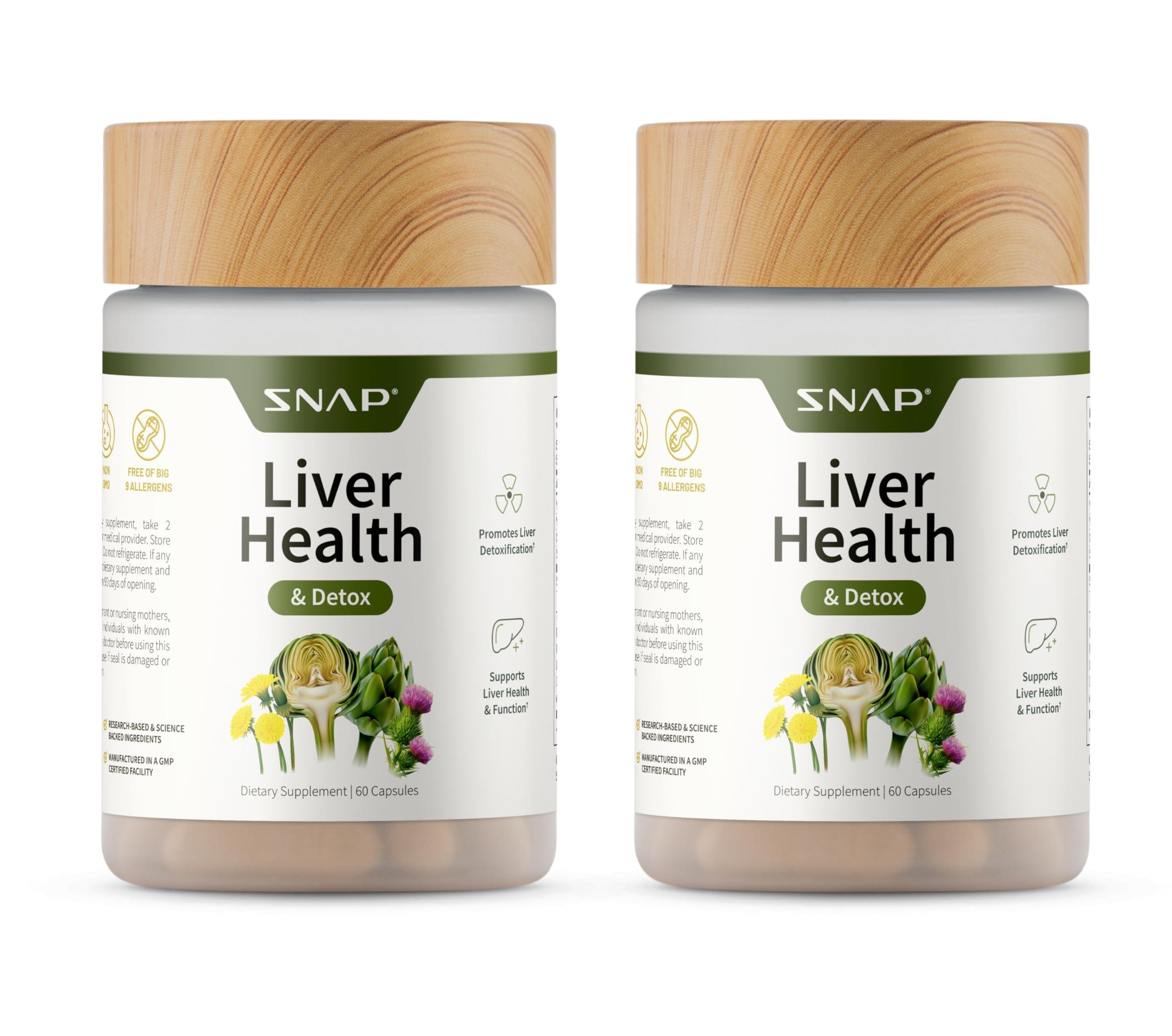 Snap Supplements Snap Supplements Liver Health Support Supplement, Natural Liver Cleanse Detox and Repair, 60 Count (Pack of 2)