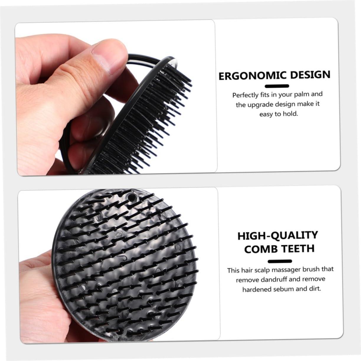 Healeved Healeved 8 Pcs Massage Shampoo Brush Scalp Scrubber Shower Brush for Hair Scalp Shampoo Brush Face Wax Head Scalp Massage Brush Roller Brush for Blow Drying Massager Sponge Plastic Black