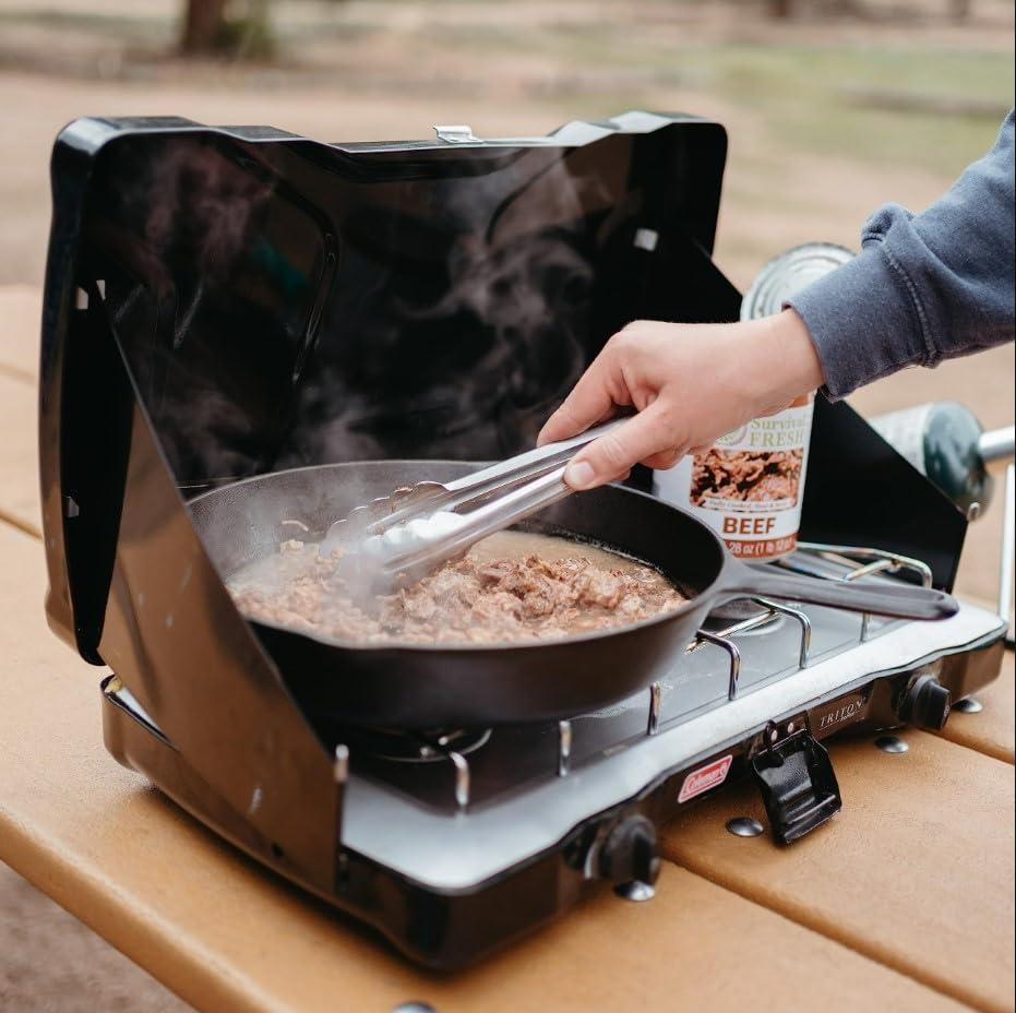 Survival Frog Survival Fresh Mixed Canned Meat - All Natural Canned Meat 2 Beef, 2 Chicken, 2 Ground Beef - Emergency Survival Meal 14.5oz Small Cans for Camping & Hiking - Meats from USA Farms (6 Pack)