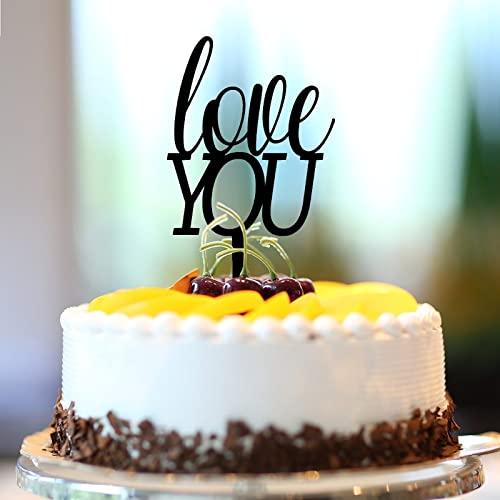 CustonCares Love You Cupcake Topper Mrs & Mrs Gay And Lesbian Birthday Cake Topper for Nuptial Birthday Cake Decorations Customized Custom Cupid's Arrow Heart Acrylic Black