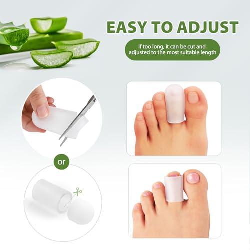 Bukihome Bukihome Gel Big Toe Caps and Protectors - 8 Pack Silicone Toe Protectors with Aloe Vera Extract - Toe Sleeves Cushions for Women & Men - Protect Corns, Blister - Large