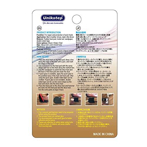 UNIKSTEP Unikstep 2 Pairs Shoe Heel Pads, Shoe Repair Rubber Heels, 3.5mm Thickness Anti Slip Cushion and Protector, Replacement Kit with Nails Sandpapers Self Adhesive Stickers
