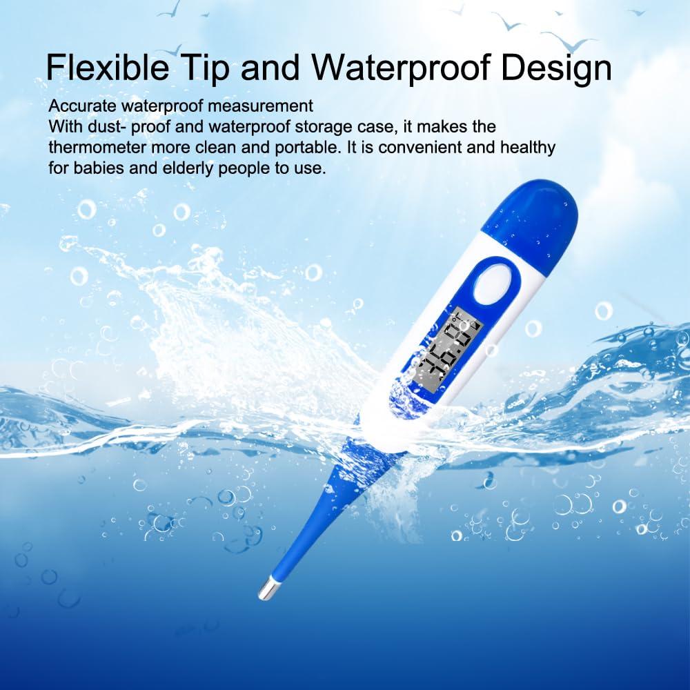 Berrcom Berrcom Digital Thermometer for Adults, Oral and Underarm Thermometer for Baby and Kids Medical Thermometer with Fever Alarm Rectal Thermometer with Soft Tips