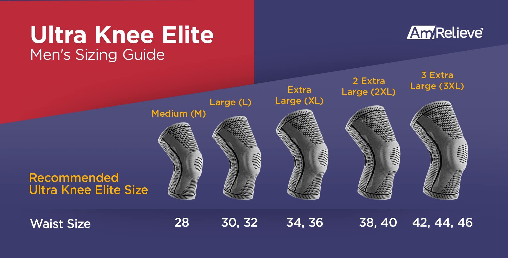 AmRelieve AmRelieve Ultra Knee Elite Compression Sleeve - Knee Brace for Arthritis Pain Relief, Meniscus Tear Support, and Knee Pain Relief