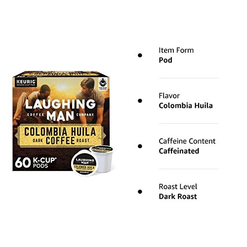 LAUGHING MAN Laughing Man Colombia Huila Keurig Single-Serve K-Cup Pods, Dark Roast Coffee, 60 Count (6 Packs of 10)