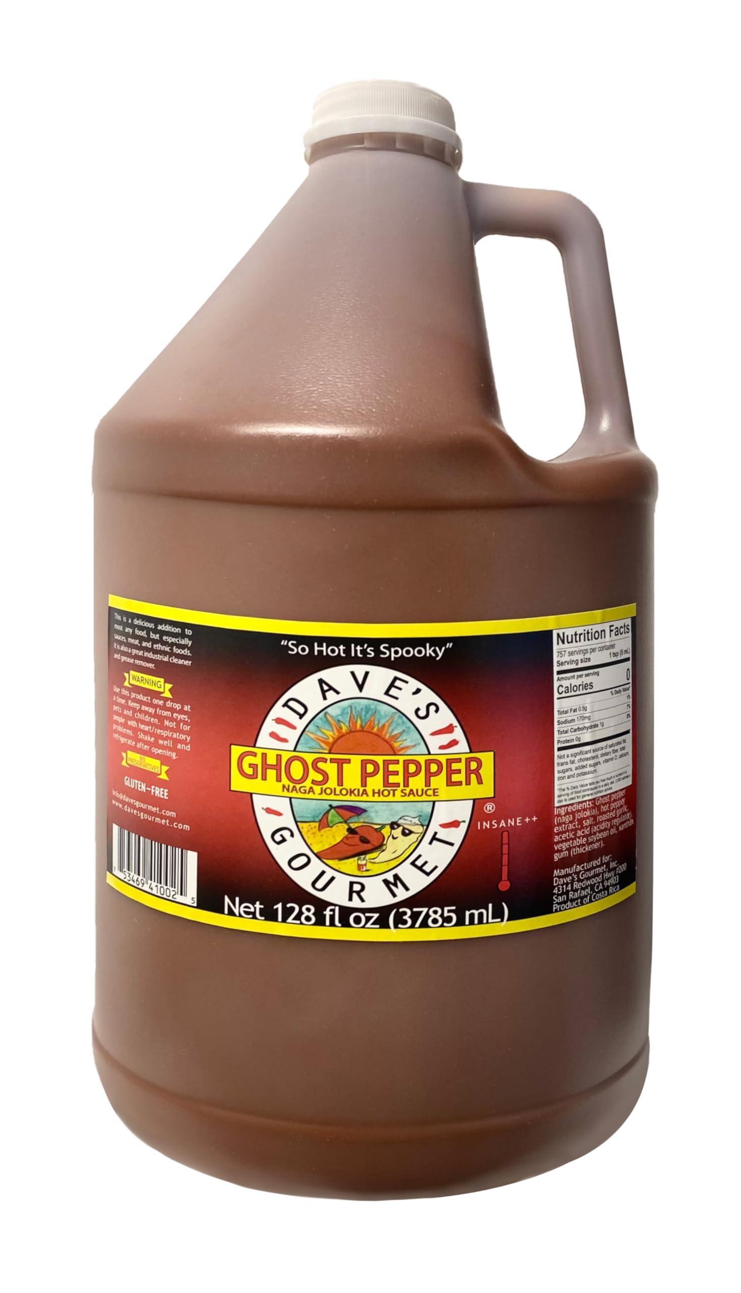 Dave\'s Gourmet Dave\'s Gourmet Ghost Pepper Naga Jolokia Hot Sauce Full Flavored Exceptionally Hot - 1 Gallon