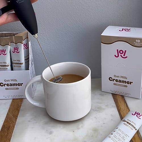JOI Oat Milk Coffee Creamer, Sweetened 10ct Carton by JOI - Superfood, Vegan, Dairy Free, Plant Based, Kosher, Shelf-Stable, Barista, Fortified with Calcium. Use in Coffee or Protein Shakes. Single Serve.