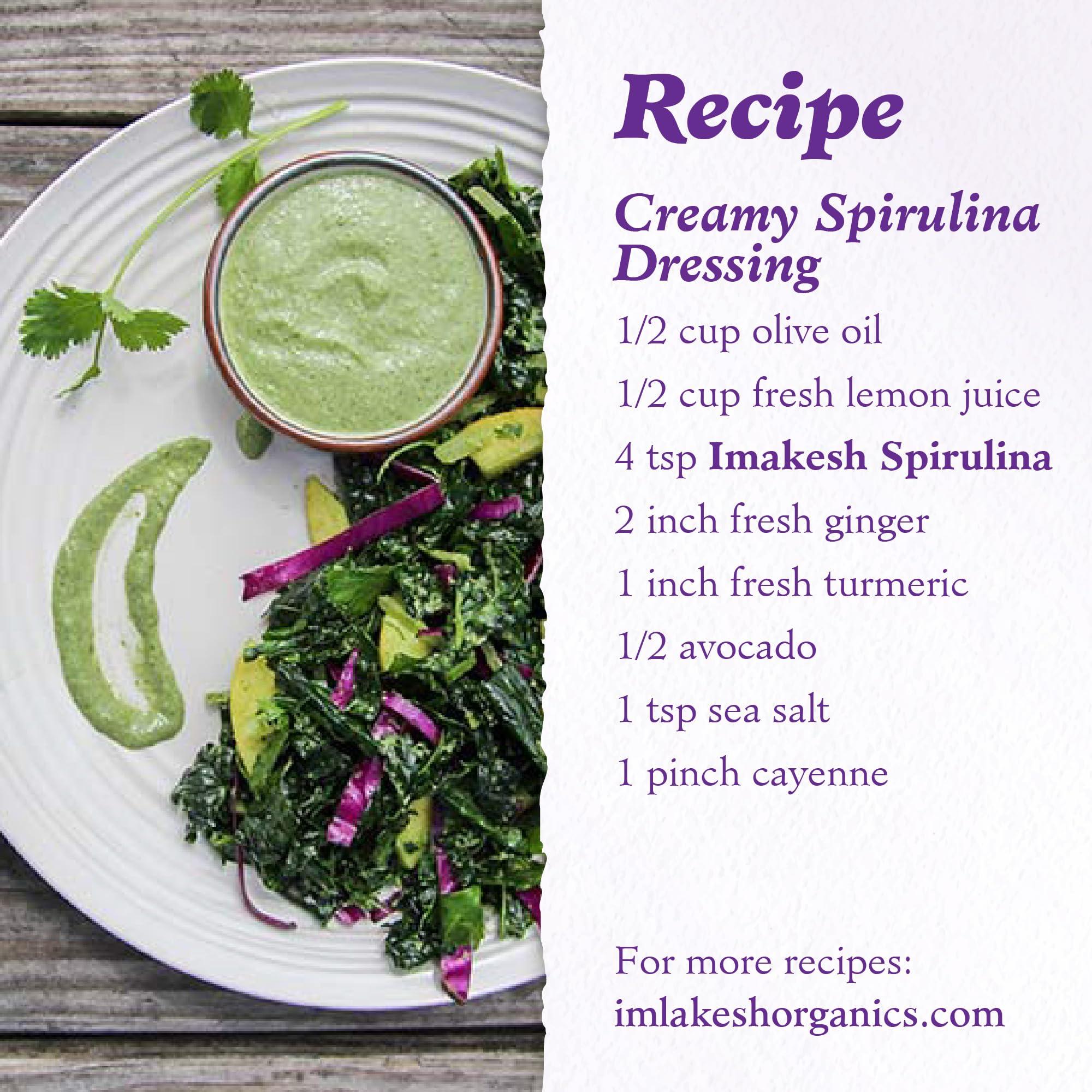 Imlak'esh Organics Imlakesh Organics - Organic Spirulina Powder - Blue-Green Algae Powder - Superfood with Protein and Antioxidants - Vegan, Non-GMO, and Gluten Free (14oz Glass Jar)