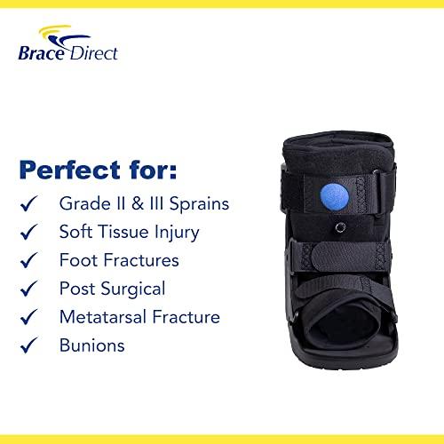 Brace Direct Brace Direct Short Air Walker Cam Fracture Boot - Low Profile For Soft Tissue Injuries, Ankle or Foot Fracture, Sprained Ankle, & Injury Protection and Stabilization Fracture Boot