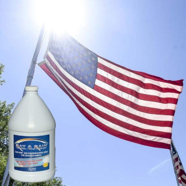 Ray & Rain Repellant Ray & Rain Repellant Waterproofing + Outdoor Anti-Fading Fabric Protection Spray | Awnings | Bags | Boat Covers | Flags | Tents | Umbrellas (Gallon)