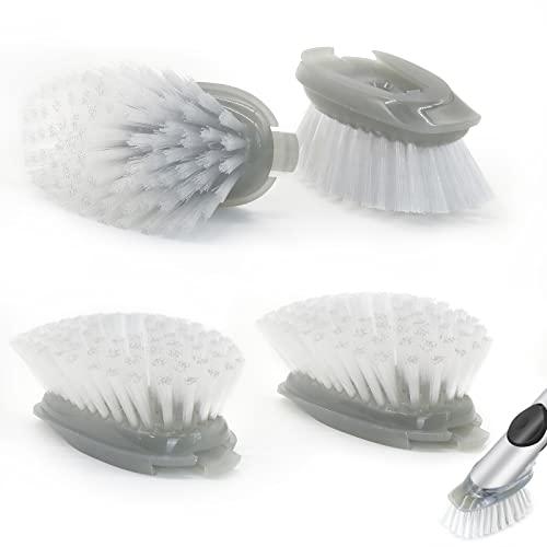 Shadowgallery Brush Refills for OXO Dish Brush - 4 Pack Dish Brush Cleaning Soap Dispensing Head Replacement for Scrubber(Grey)