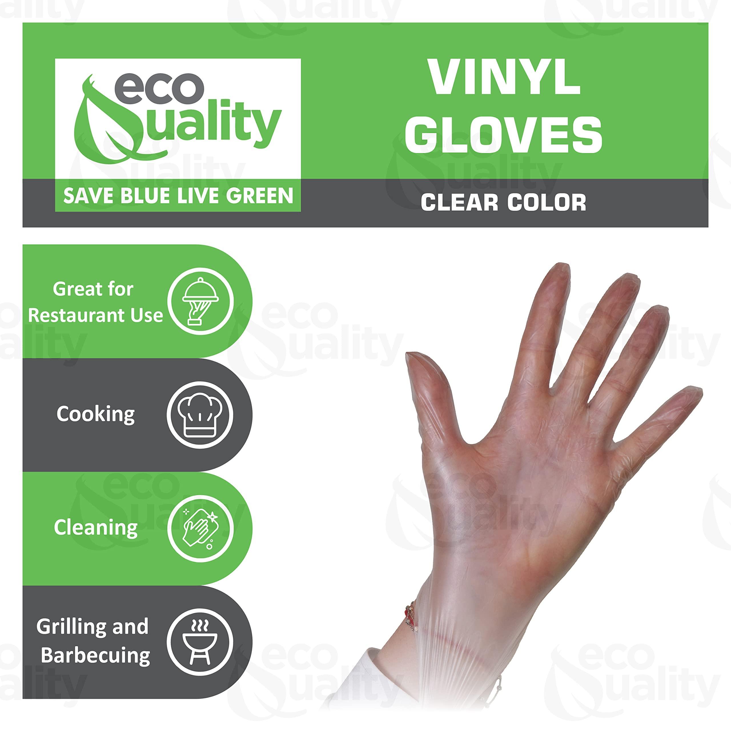 EcoQuality EcoQuality Disposable Vinyl Exam Gloves, Disposable Latex Free Medical Gloves, Non-Sterile, Food Safe, Powder Free, Cleaning, Cooking (200, Medium)