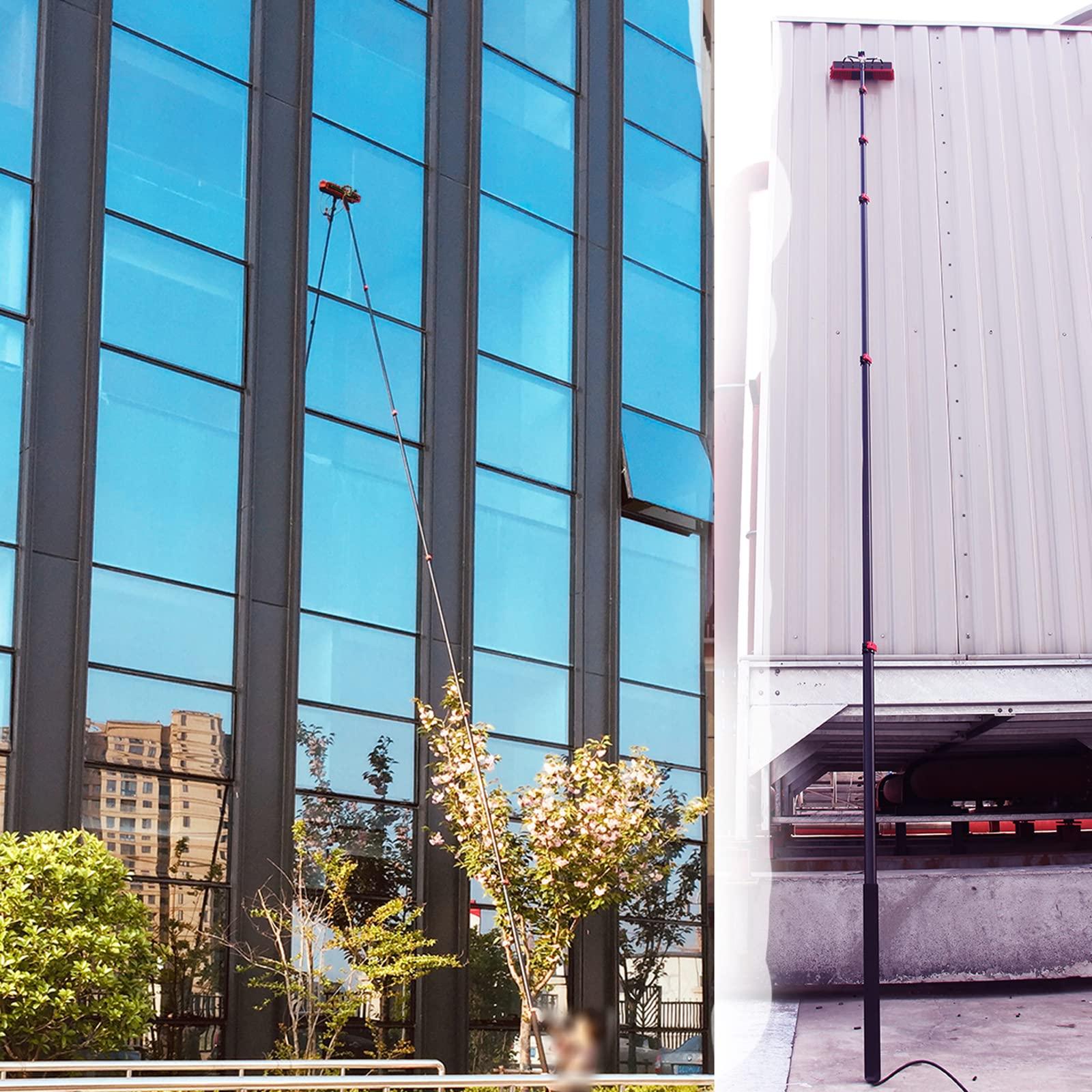 WJYLM Window Cleaning Kit, Professional Window Cleaning Equipment Extendable Window Cleaning Pole and Squeegee Cleaner for High Windows-12FT