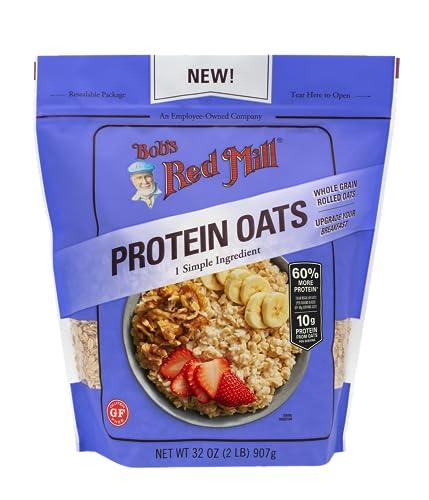 Bob\'s Red Mill Bob\'s Red Mill Gluten Free Protein Oats, 32oz (Pack of 4) - 10g Protein/Serving, Non GMO, Whole Grain, Vegan, Kosher