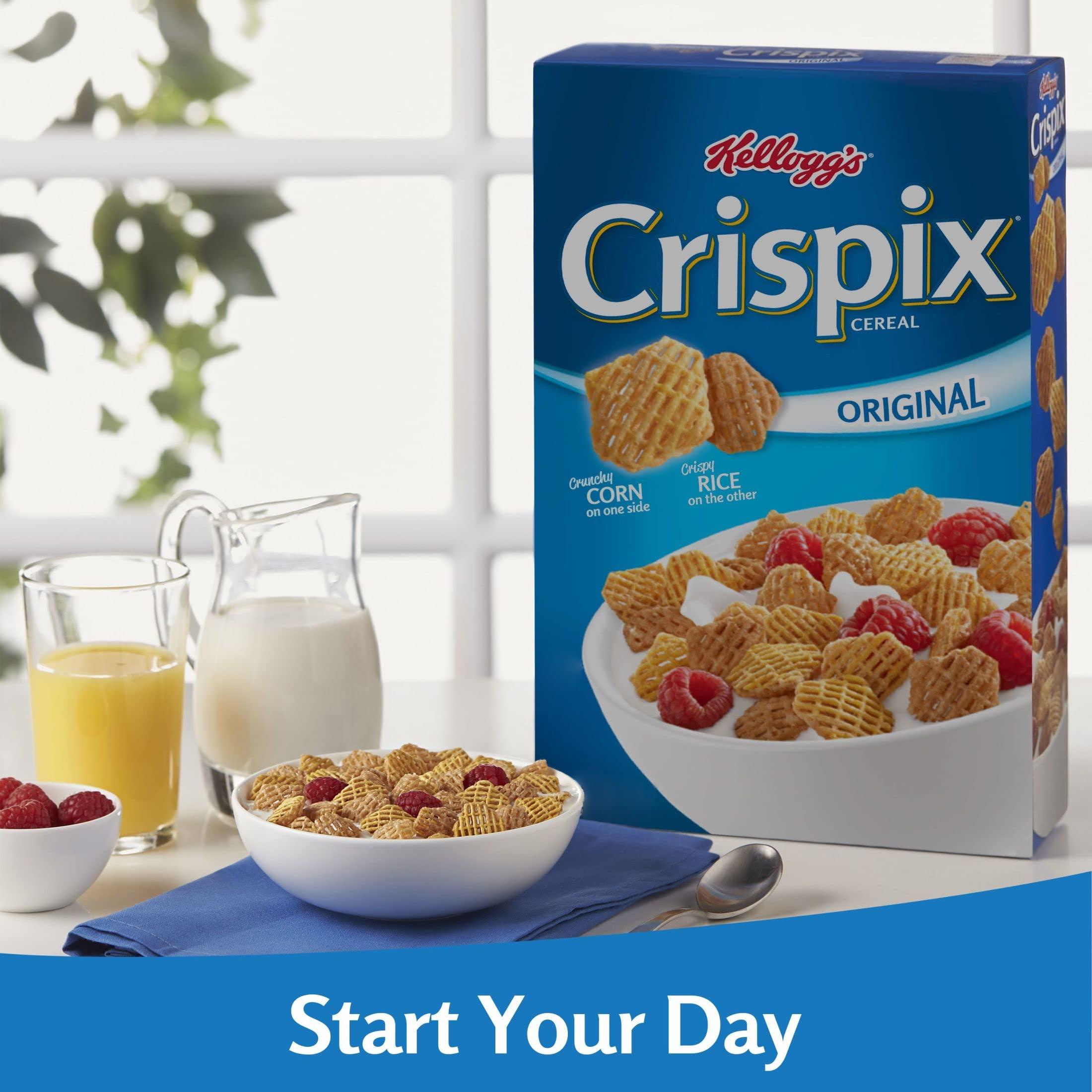Crispix Kellogg\'s Crispix, Breakfast Cereal, Original, Family Size, 18oz Box