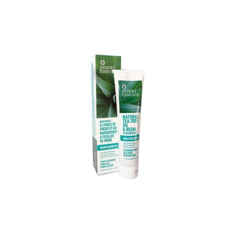Desert Essence Tea Tree Oil Toothpaste - Fluoride Free Neem Wintergreen, 7 oz